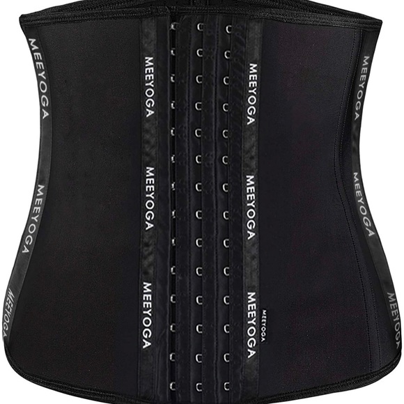 Meeyoga Latex Workout Corset Waist Trainer for Women Size Large Black - Picture 1 of 6